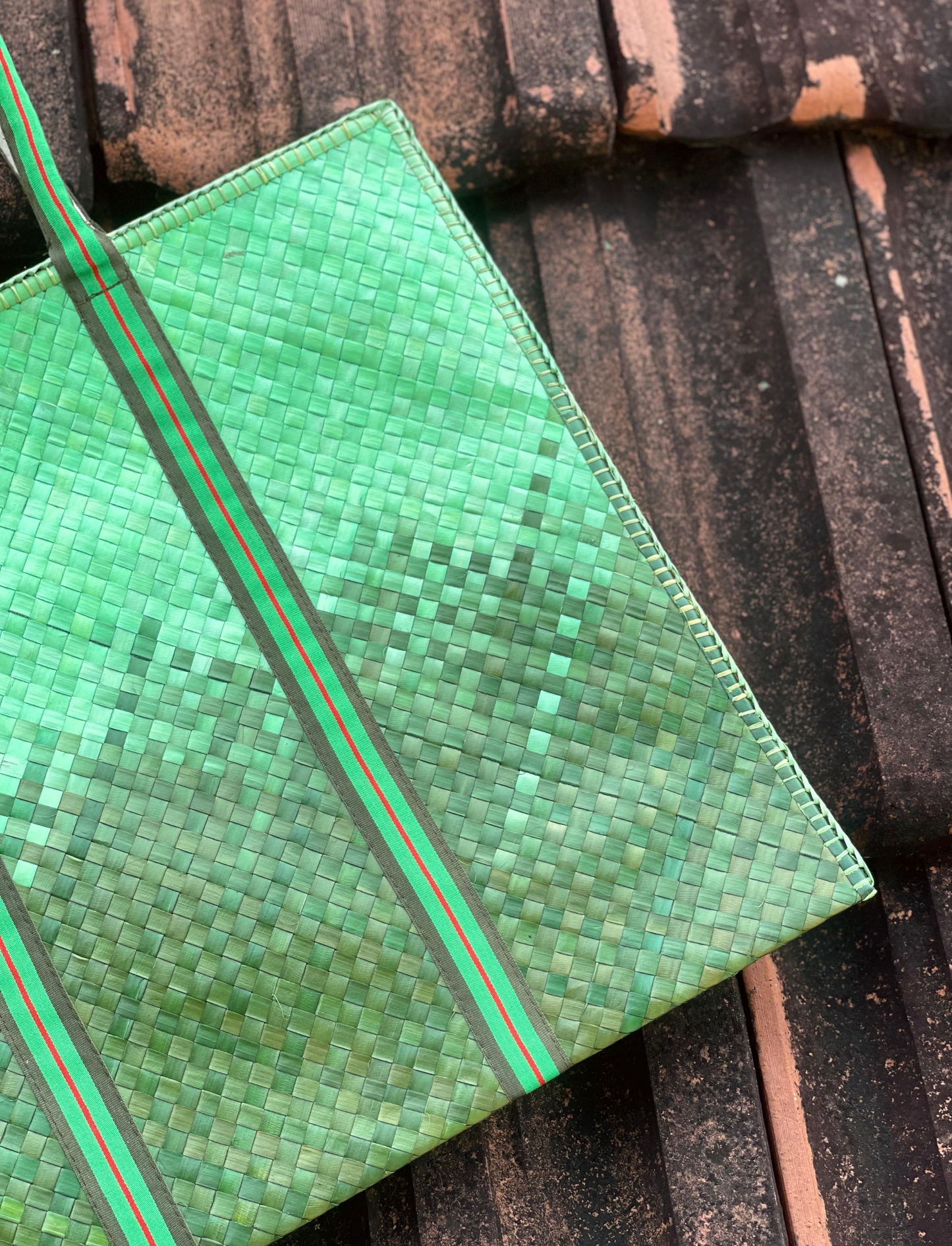 Emerald Harmony Handwoven Bag