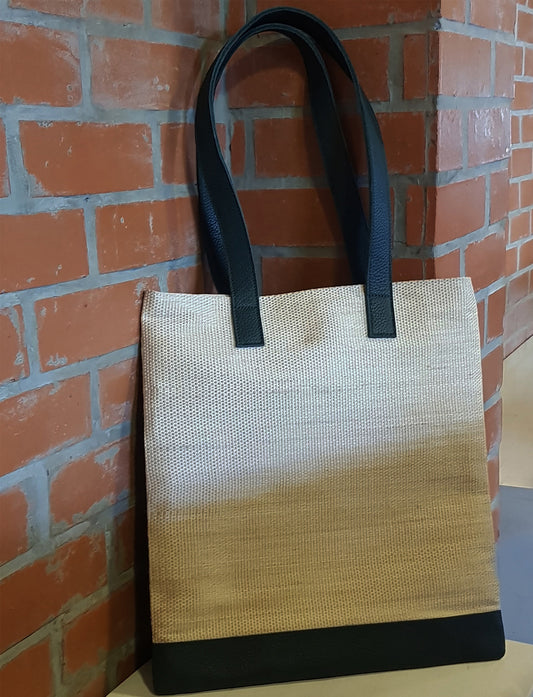 Artisan Hana Tote  With  Green Leather Straps