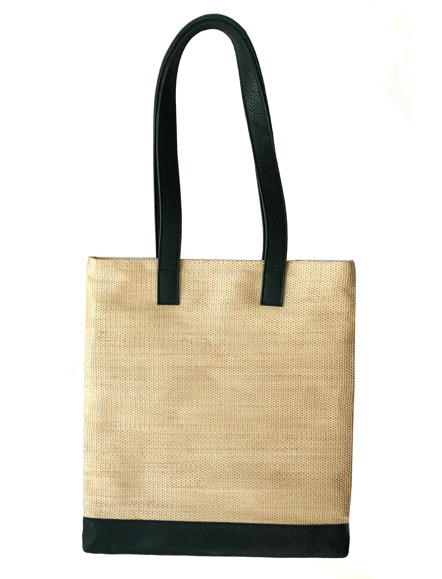 Artisan Hana Tote  With  Green Leather Straps